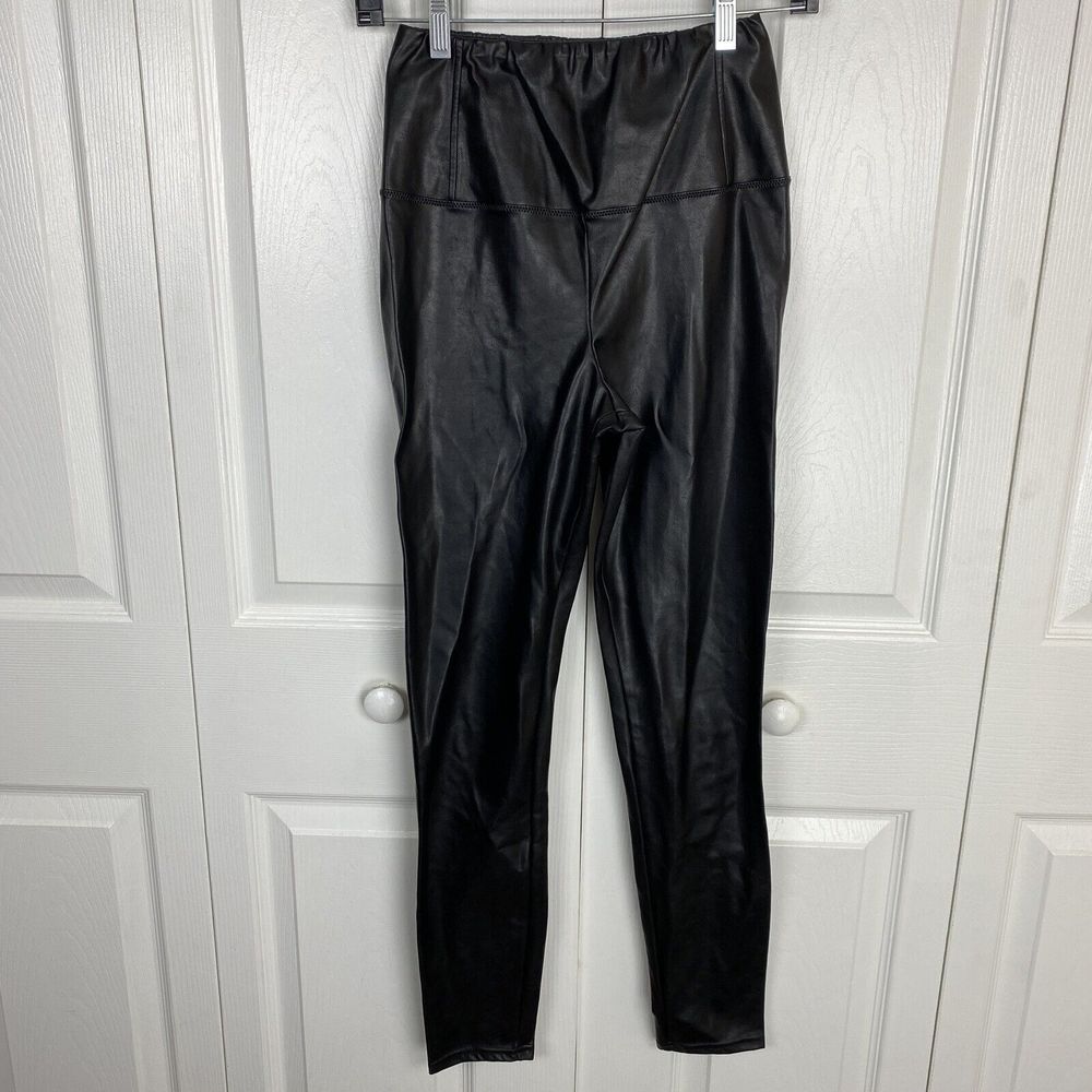 Wilfred Free Size S Black Faux Leather Pants Leggings Skinny Pull On Aritzia